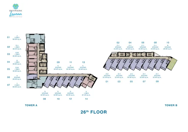 Skypark Lucean Jomtien Pattaya (phase 1), plan 6