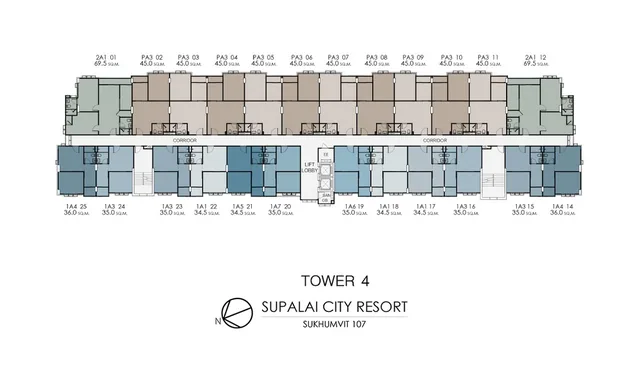 Supalai City Resort Sukhumvit 107, plan 5