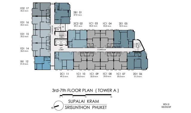 Supalai Kram Srisoonthorn Phuket, plan 3
