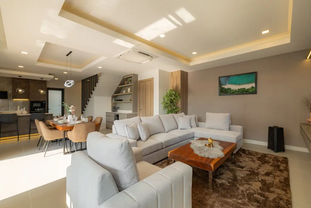 Living room at the show villa