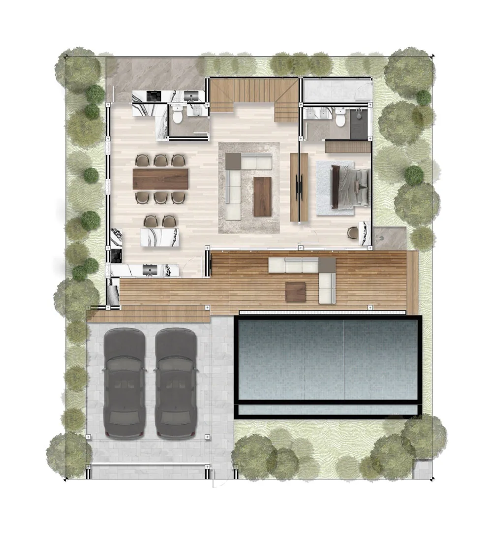 Zensiri Estate Jomtien, Type C, floor 1 plan