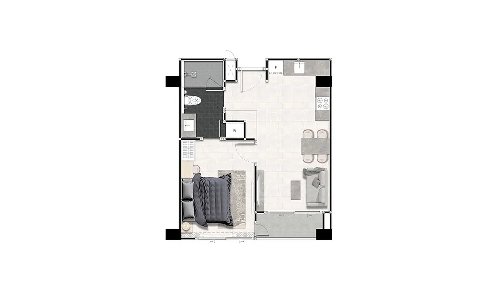 Zensiri Condominium Koh Chang, Type A3, 1 bedroom